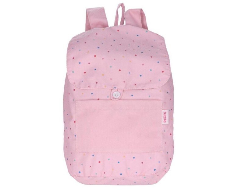 Mochila Grande Tela Dots Pink Personalizable