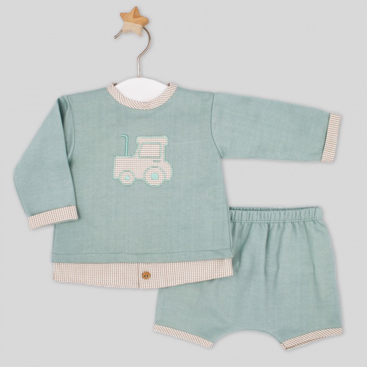 Sudadera y bombacho mint trenecito - Imagen 2