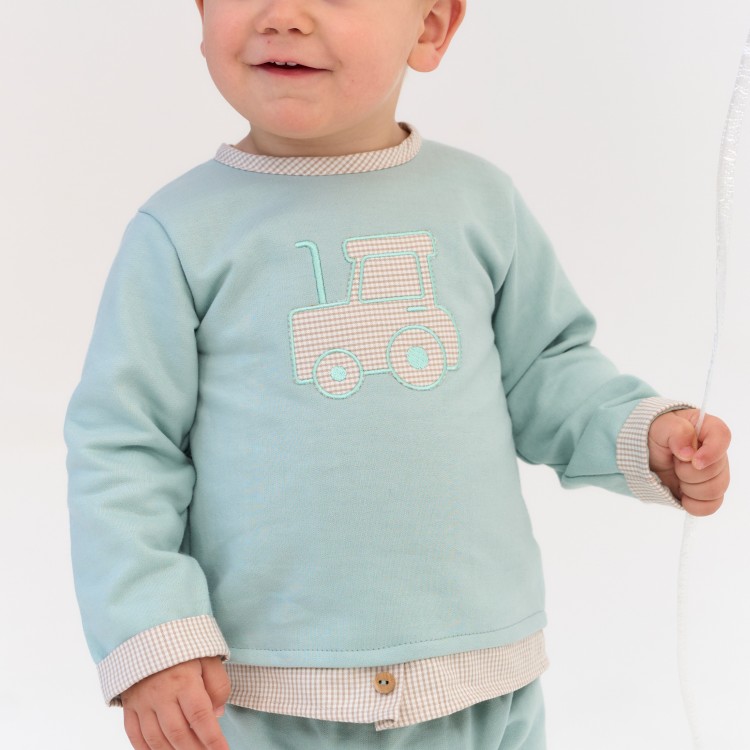 Sudadera y bombacho mint trenecito