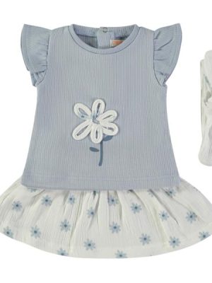 Conjunto flor con falda y diadema