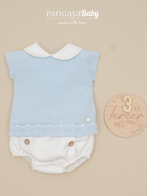 Conjunto ranita piqué bebé niño  PANGASA