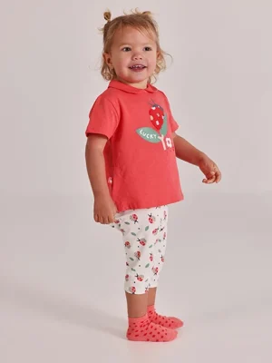 Conjunto cuello bebé mariquita