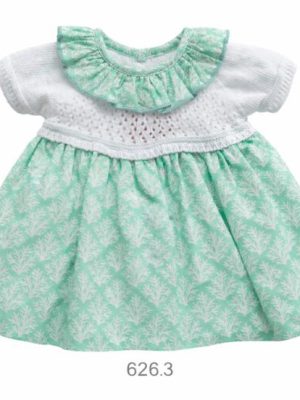 Vestido punto y ramitas verde