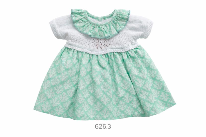Vestido punto y ramitas verde