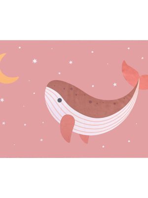 Toalla Playa Microfibra Whale Pink