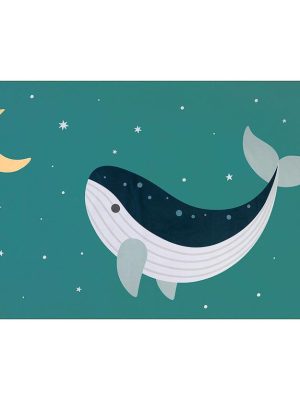 Toalla Playa Microfibra Whale Teal