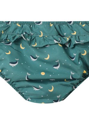 Bañador Pañal Volantes Whale Teal